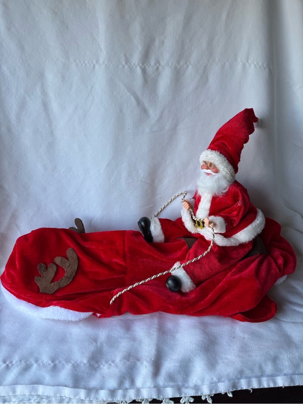 DogFad Christmas Santa Rider Reindeer Dog Costume XL Fleece Red White Black